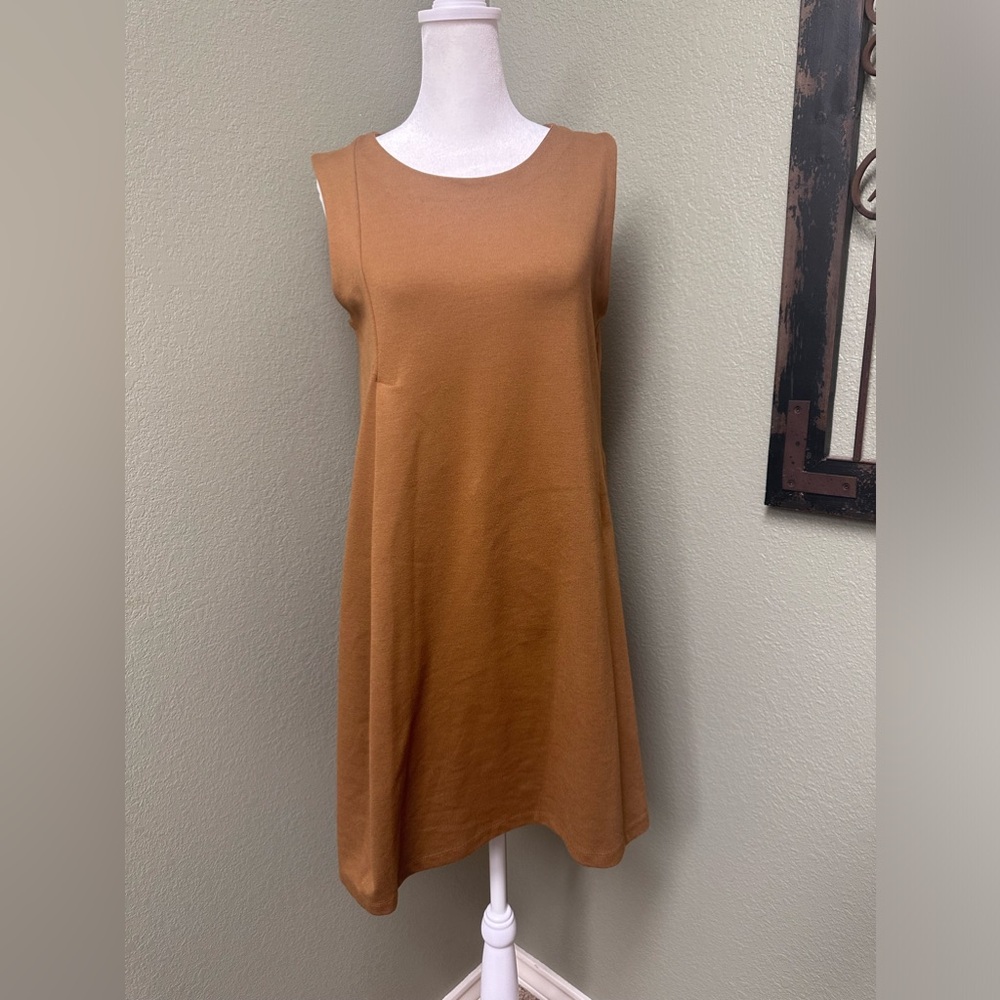 Zara Knit brown sleeveless tailored mini dress